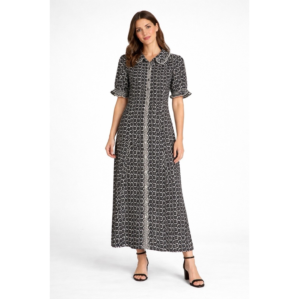 Max Studio Button Down Collared Shift Dress Size M